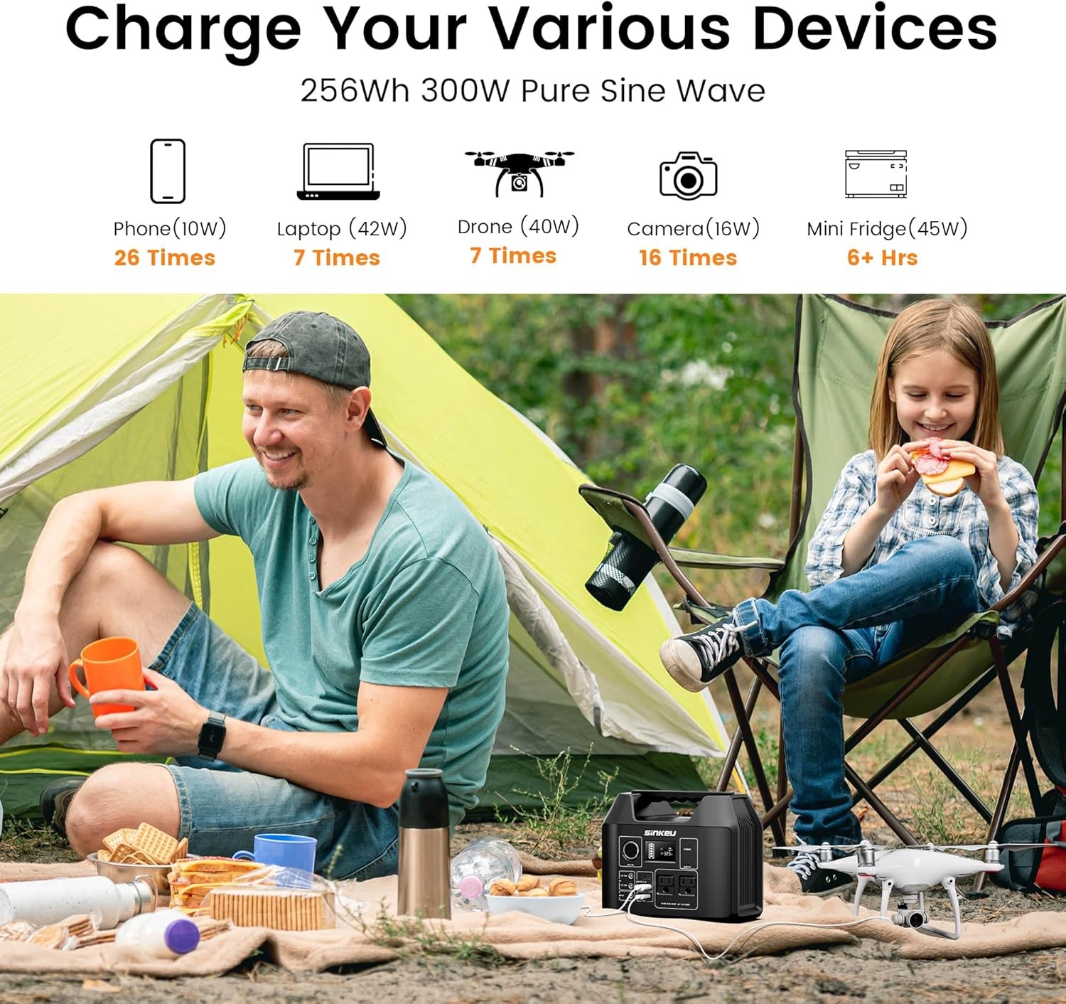 256Wh Solar Generator 80000mAh LiFePO4