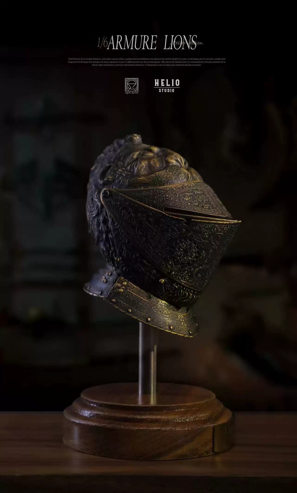Helio Studio 1/6 Scale Lion Helmet King Henry II Of France Limited Model