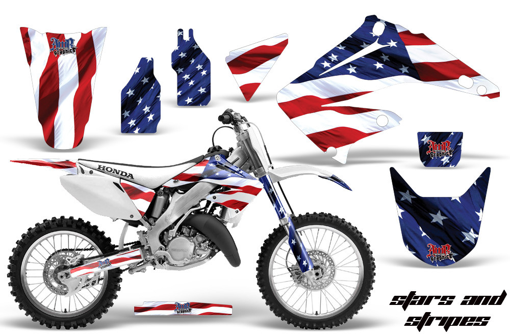Dirtbike Graphic Decals Stickers For Honda CR125R CR250R 2002-2015 USA FLAG