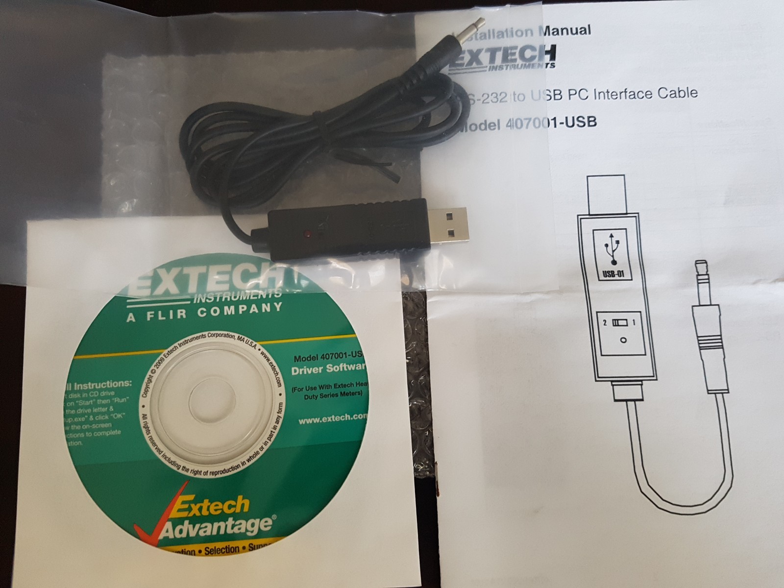 USB Interface Cable Extech 407001-USB