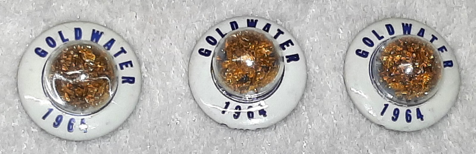 3 Vint GOLDWATER 1964 Presidential Campaign Buttons, Pinback, ACO Co. 1.25" Dia.