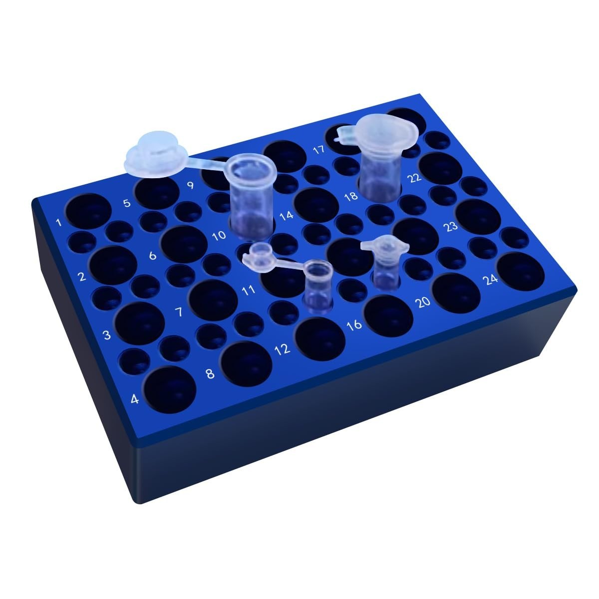 24 Well+36 Well Aluminum Cooling Block,24-Well for 1.5ml /2ml Centrifuge Tubes a
