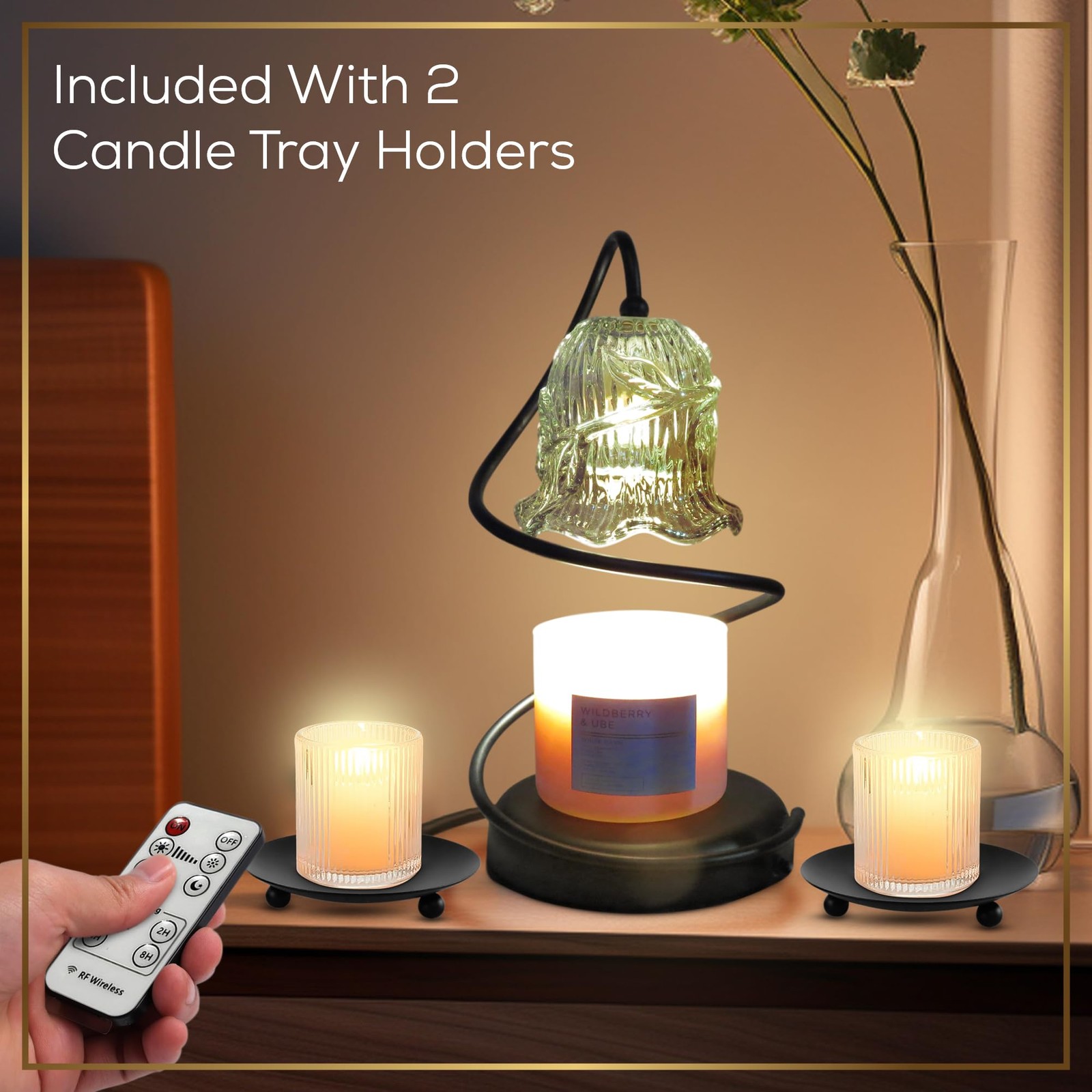 Candle Warmer Lamp with Wireless Remote, Timer & Dimmer, Electric Candle Warm...