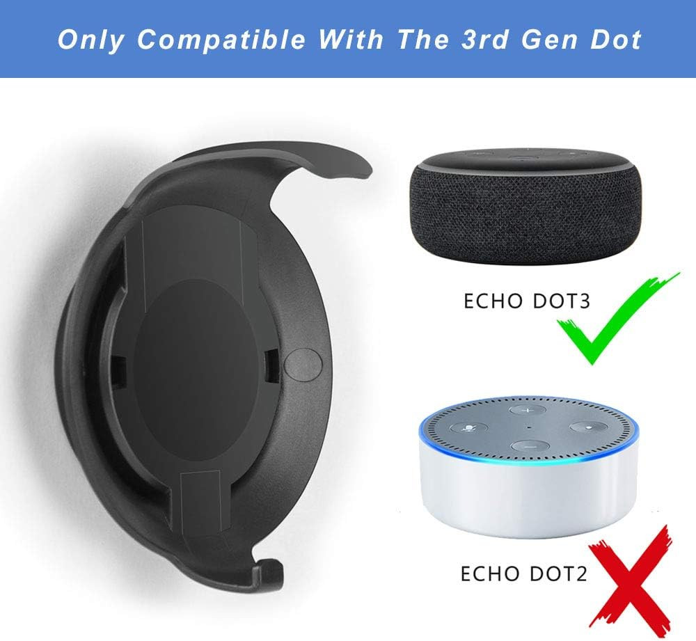 Echo Dot Wall Mount Holder for 3Rd Generation, Built-In Cable Management Space-S