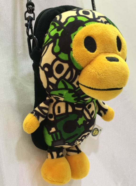 BAPE Baby Milo Camo Plush Mobile Pouch Crossbody Shoulder Bag Streetwear Style