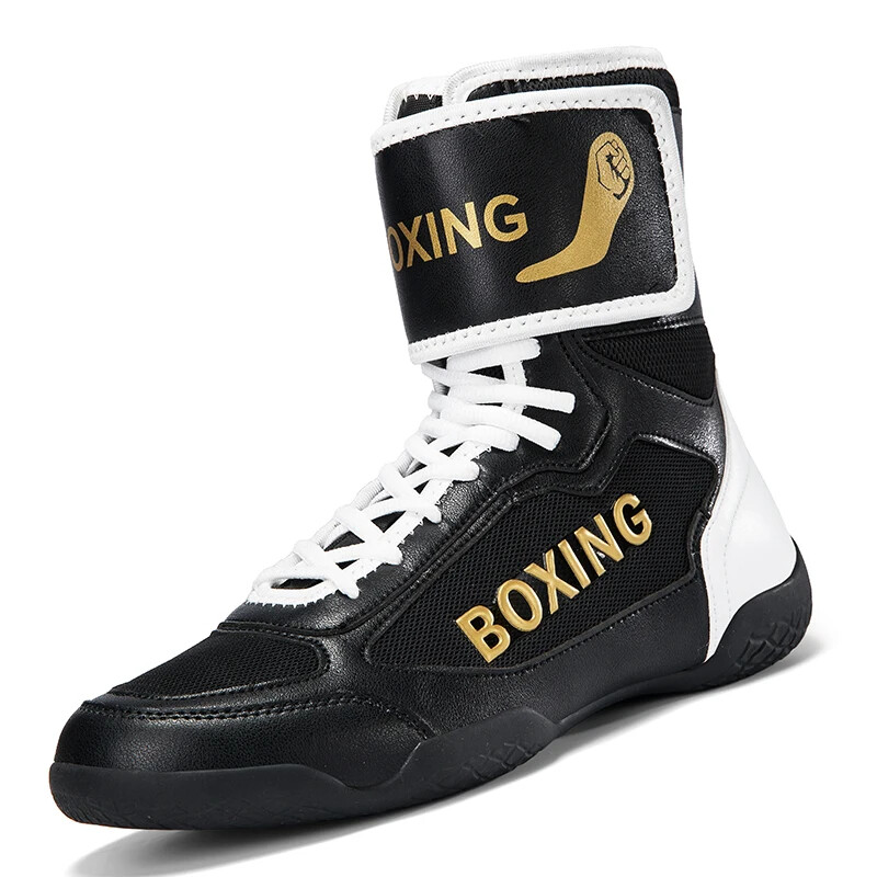 Men's High-Top Boxing Sport Shoes Training Wrestling Anti-Slip Sole Combat Shoes