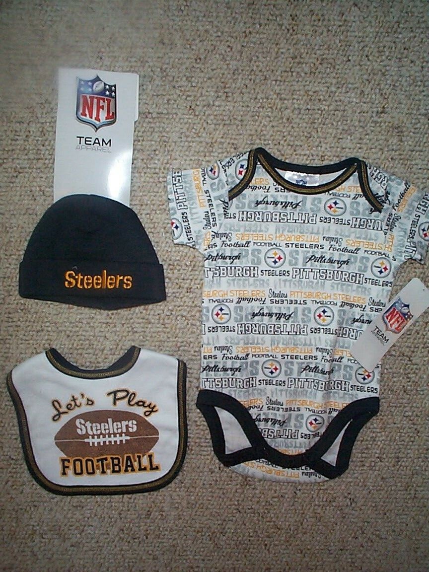 2025-2026 Pittsburgh Steelers INFANT BABY NEWBORN Jersey Hat Bib 0-3M 0-3 Months