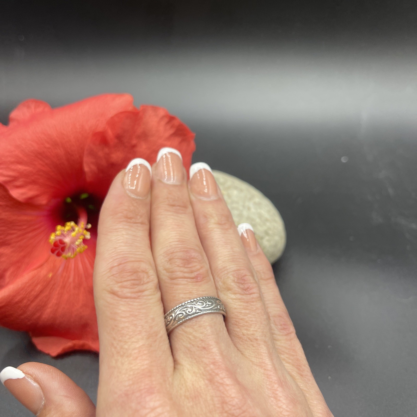 Stunning Unique Handmade 925 Sterling Silver Stackable Band Ring #B74