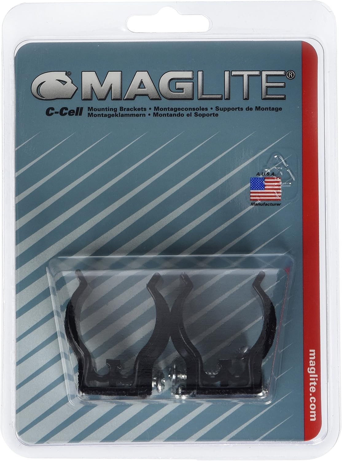 Black Mounting Brackets for C-Cell Flashlight