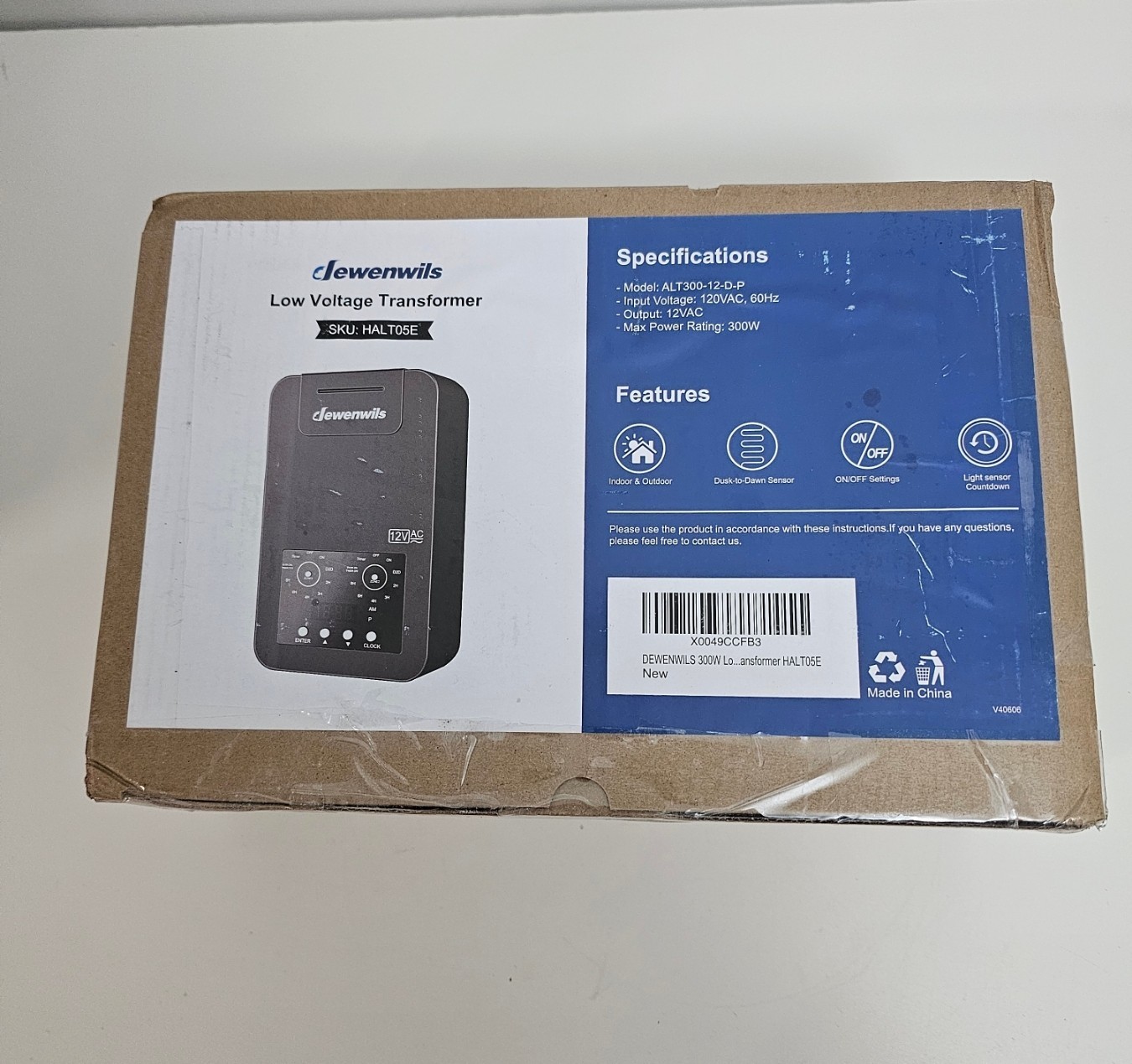 HALT05E DEWENWILS 300W Low Voltage Transformer, Timer/Sensor, 2 Zone
