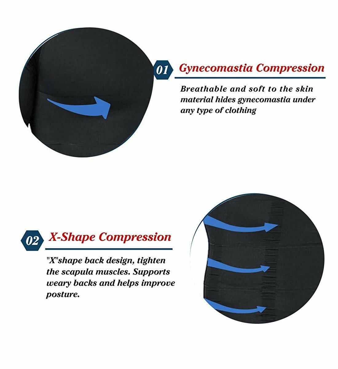 US Gynecomastia Compression Shirt Slimming Men Shapewear to Hide Man Boobs Moobs