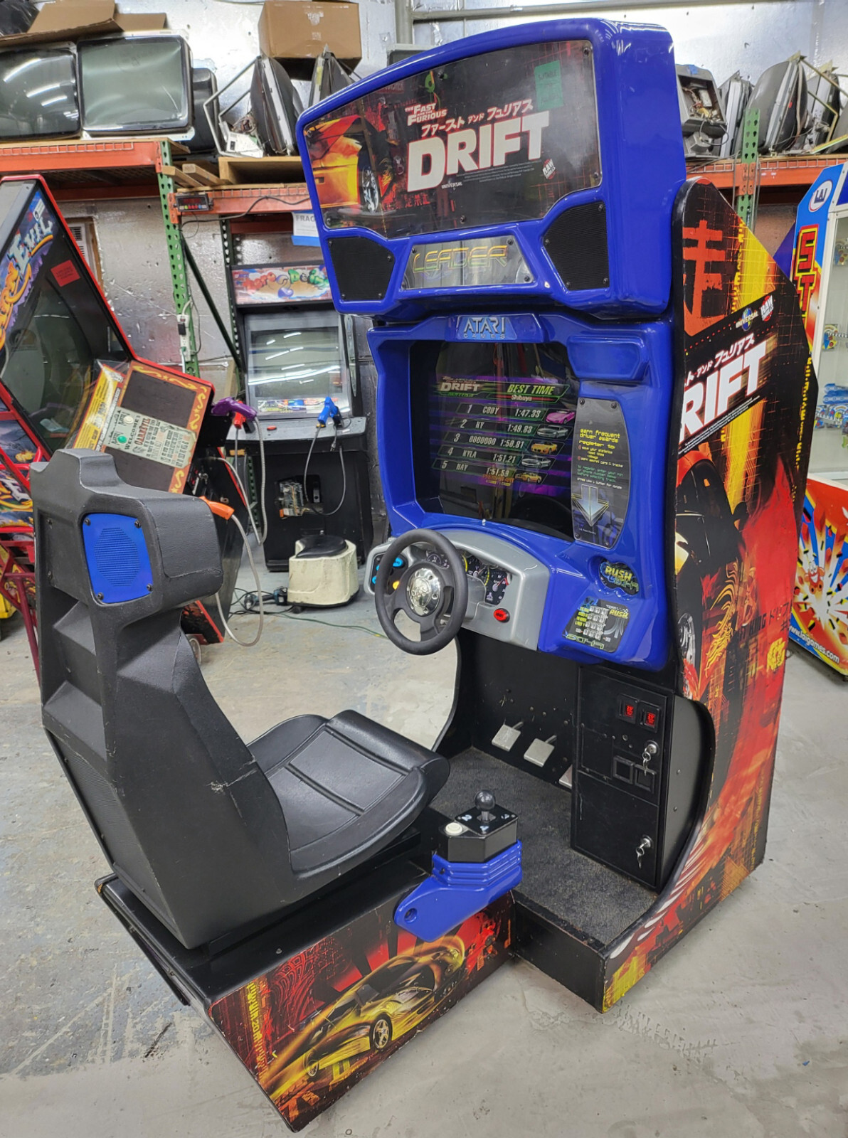 Fast and Furious DRIFT Sit Down Arcade Driving Video Game Machine - 22" LCD