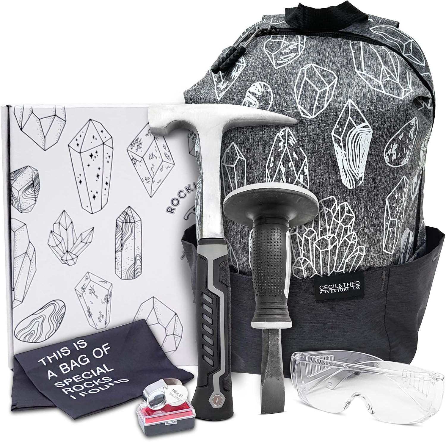 Essential Rockhounding Tool Kit for Teens & Adults - 6 Piece Set