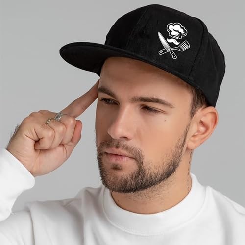 Snapback Flat Bill Fitted Hats for Men - Skateboard Accessories Chef Hat