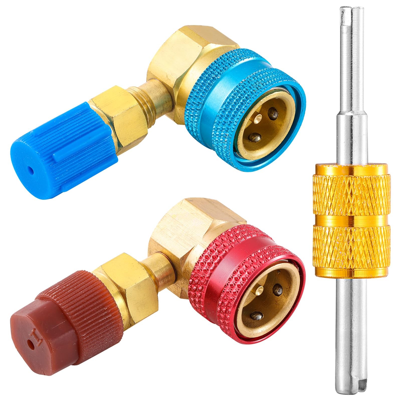 R1234yf Quick Couplers Kit To R134a Adapter High/Low Side AC Charging Hose 90