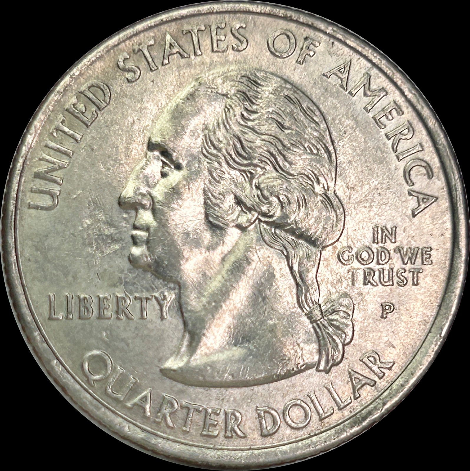 "IN GOD WE -RUST" Struck Thru Grease Error 2005 Kansas State Quarter