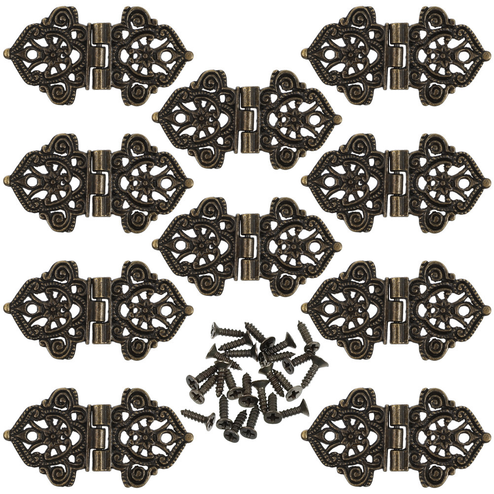 10 Pcs Butterfly Hinged Hardware Vintage Hinges Chest Kitchen Cabinet