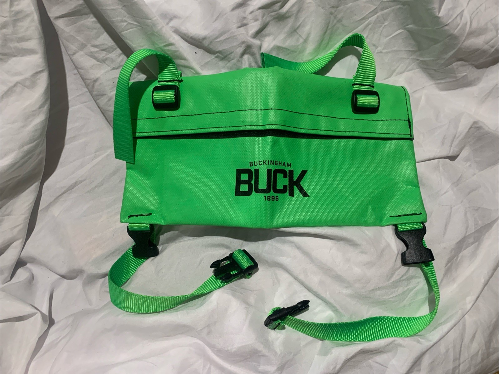 Buckingham Buck Satchel Bag  Ladder Straps Green
