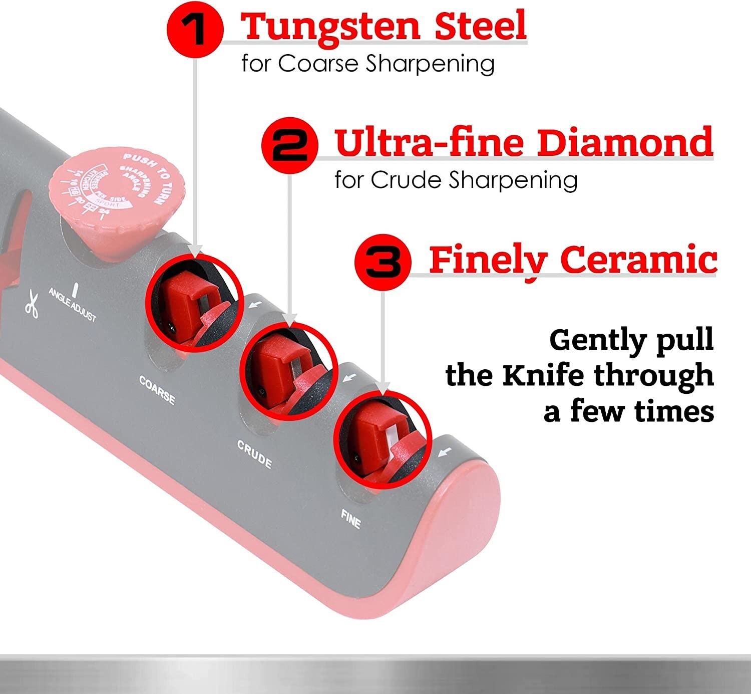 4 in 1 Knife Sharpener Professional Ceramic Tungsten Kitchen Sharpening System