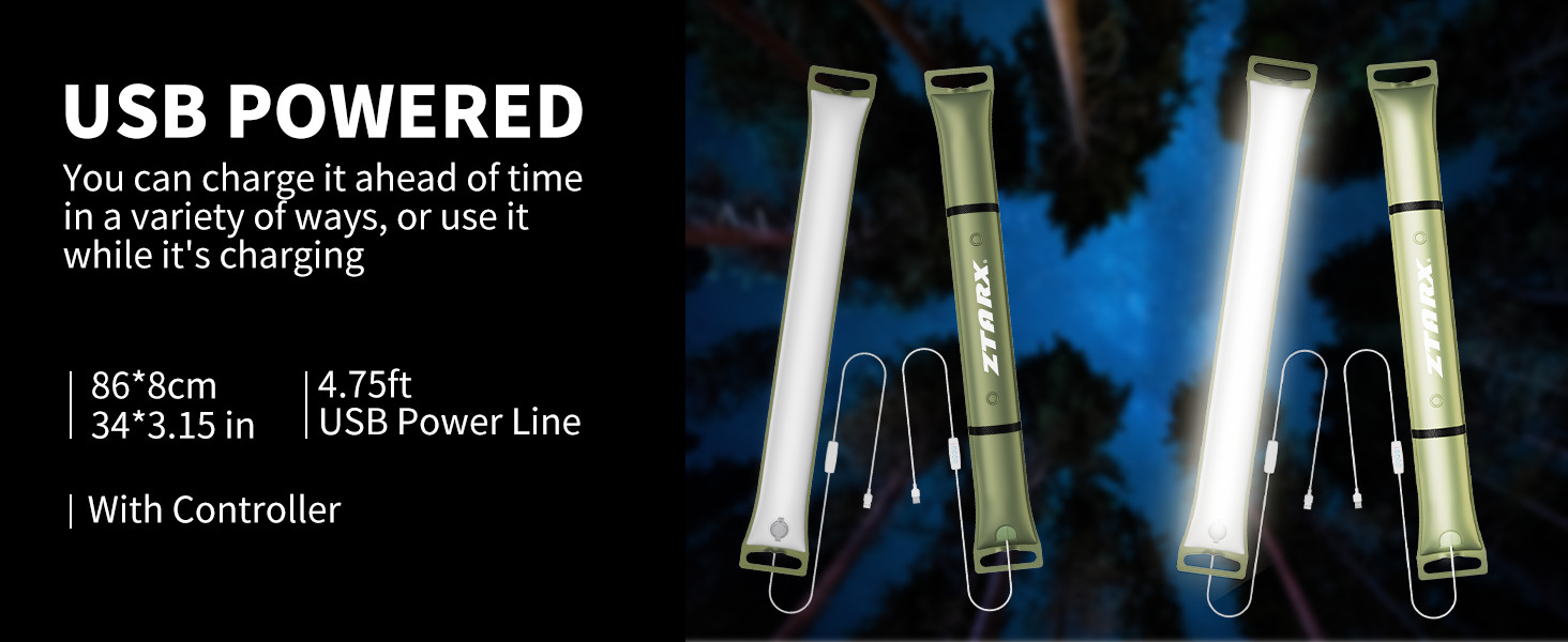 🔦 PuffyGlo Inflatable USB-C LED Tube Light – Compact, Durable & Adventure-Ready