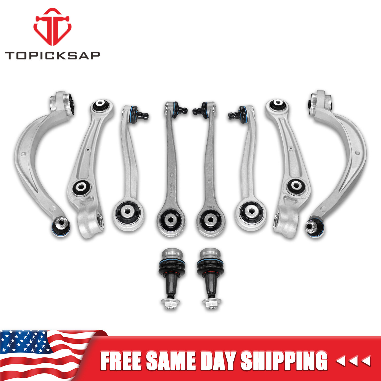10pc Front Upper Control Arms Kit For 2012-2018 Audi A6 A7 Quattro RS7 S6