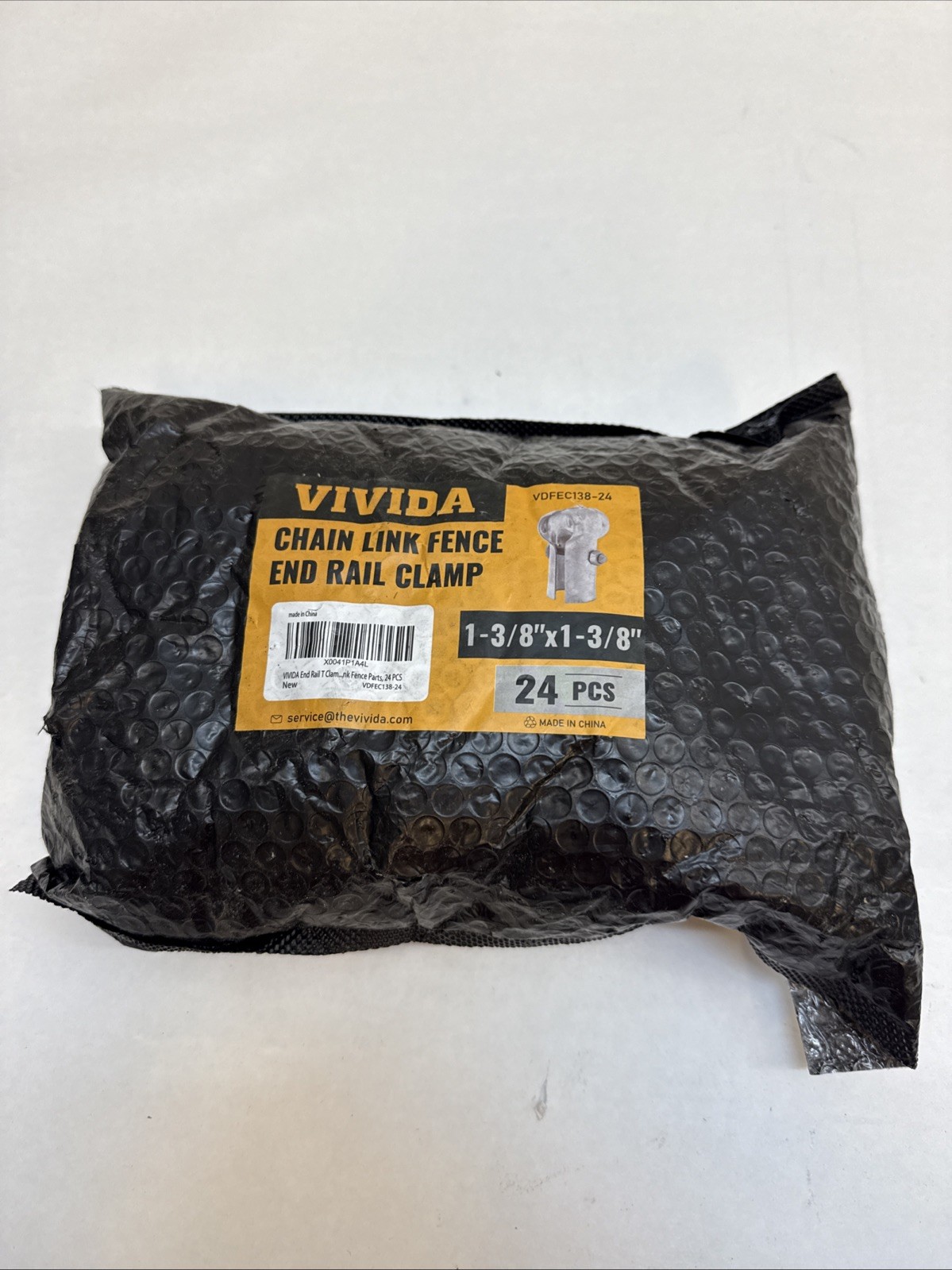 VIVIDA End Rail Clamps 1-3/8", Chain Link Fence Fittings, Panel T Clamps Qty 24