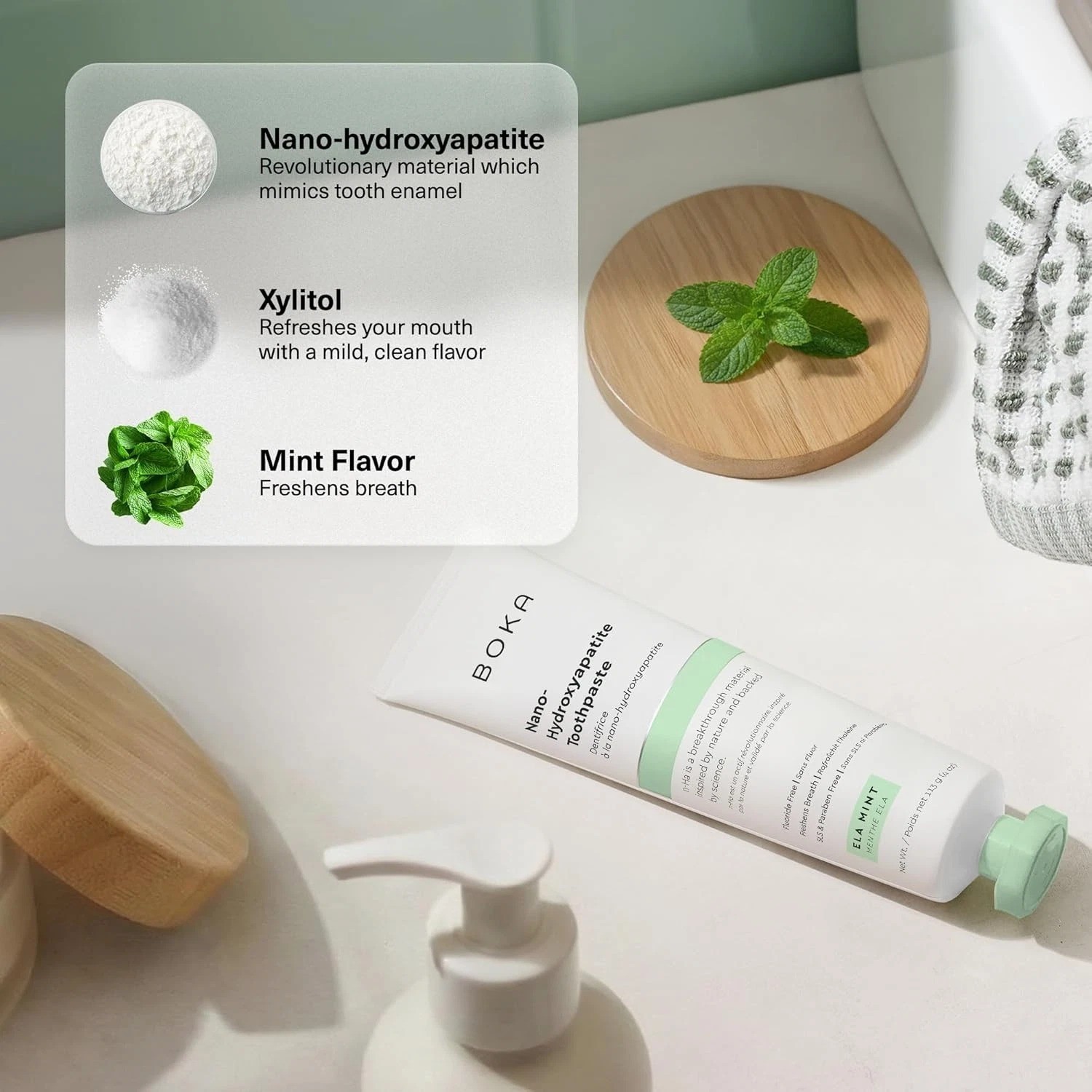 Boka Fluoride Free Toothpaste - Nano Hydroxyapatite, Remineralizing, Sensitive T