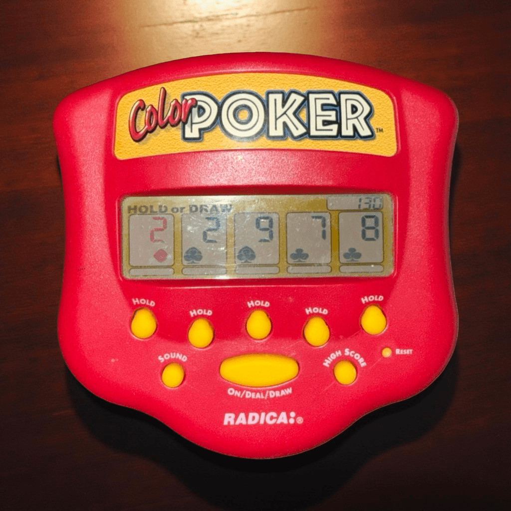 1999 Radica Color Poker Handheld ElectronIc Poker Batteries Included WORKS A40