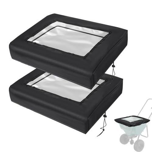 Lettry 2Pcs Broadcast Spreader Covers with PVC Transparent 25.9X25.9 Inches