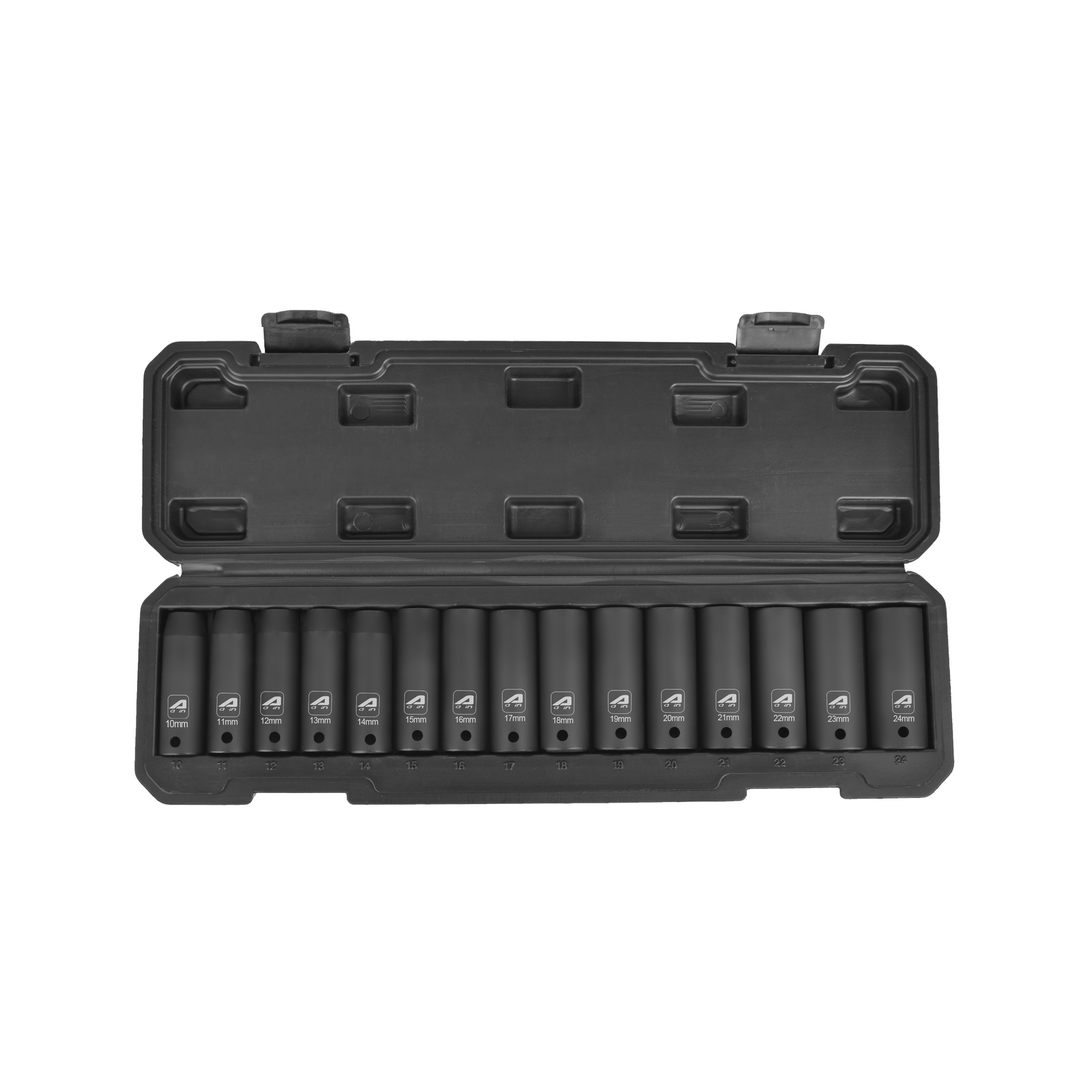1/2”Drive Metric Deep Impact Socket Set,6-Point Design,16-Piece Set 10mm to 24mm