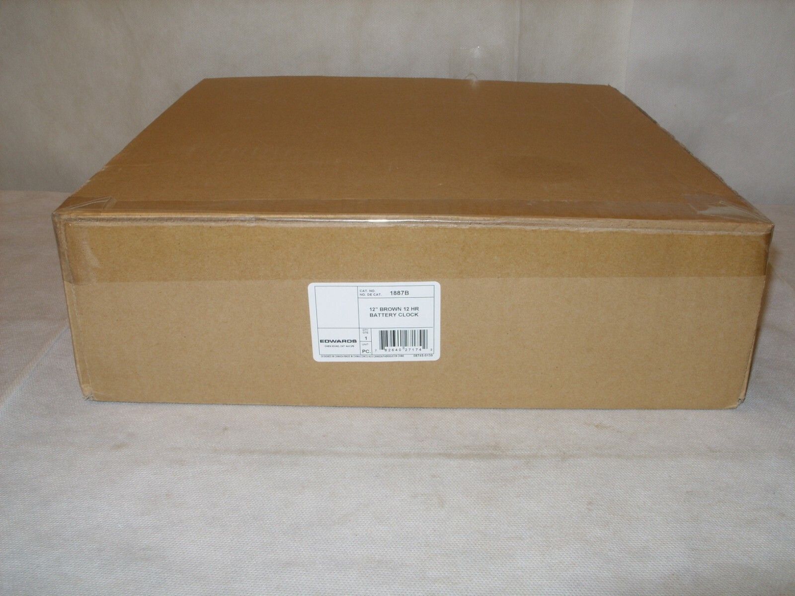 Edwards Signaling - Brown Quartz 12" Battery Operated Analog 12HR Clock - 1887B