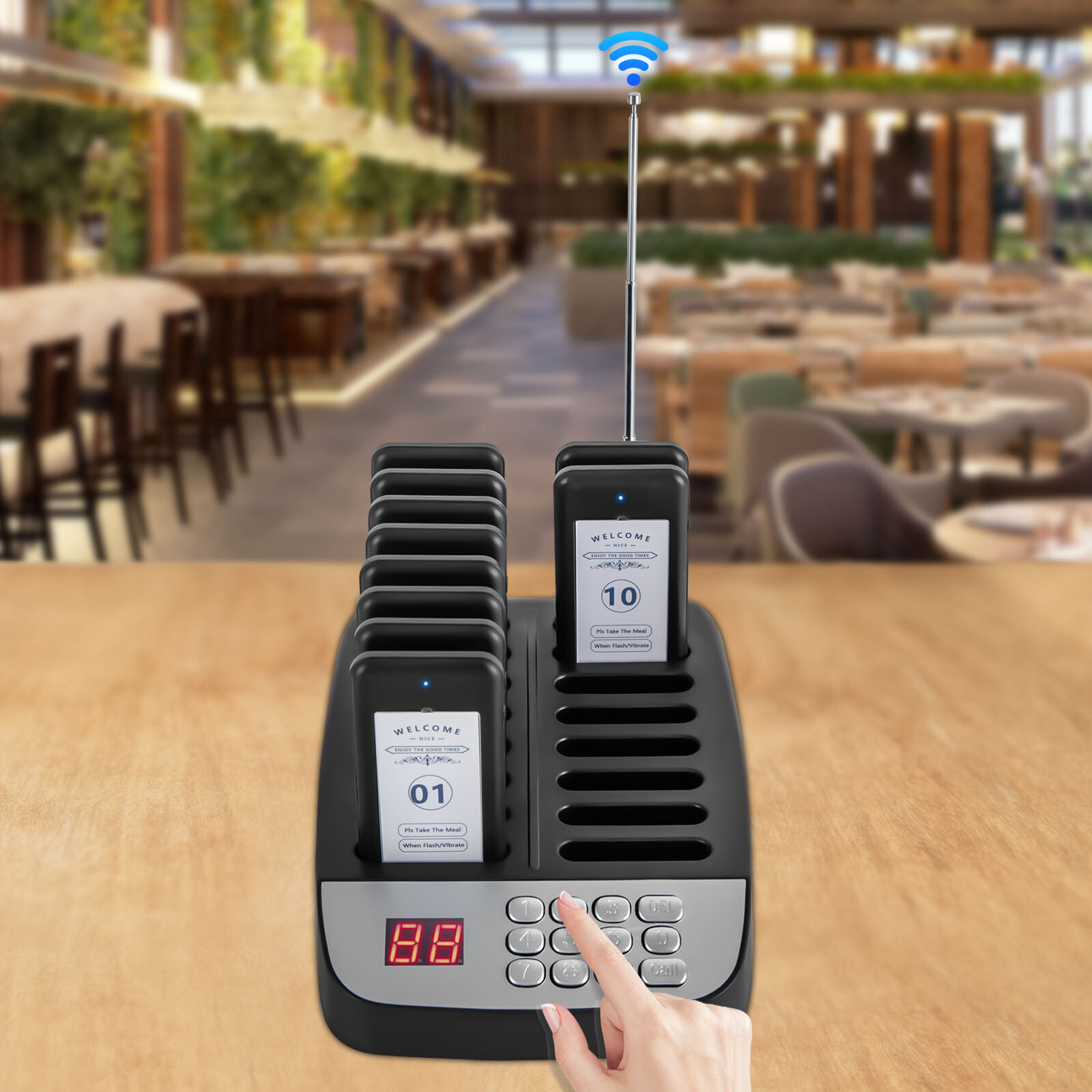 Restaurant Pager System Guest Queuing 10 Buzzer Pager for Food Truck Clinic Club