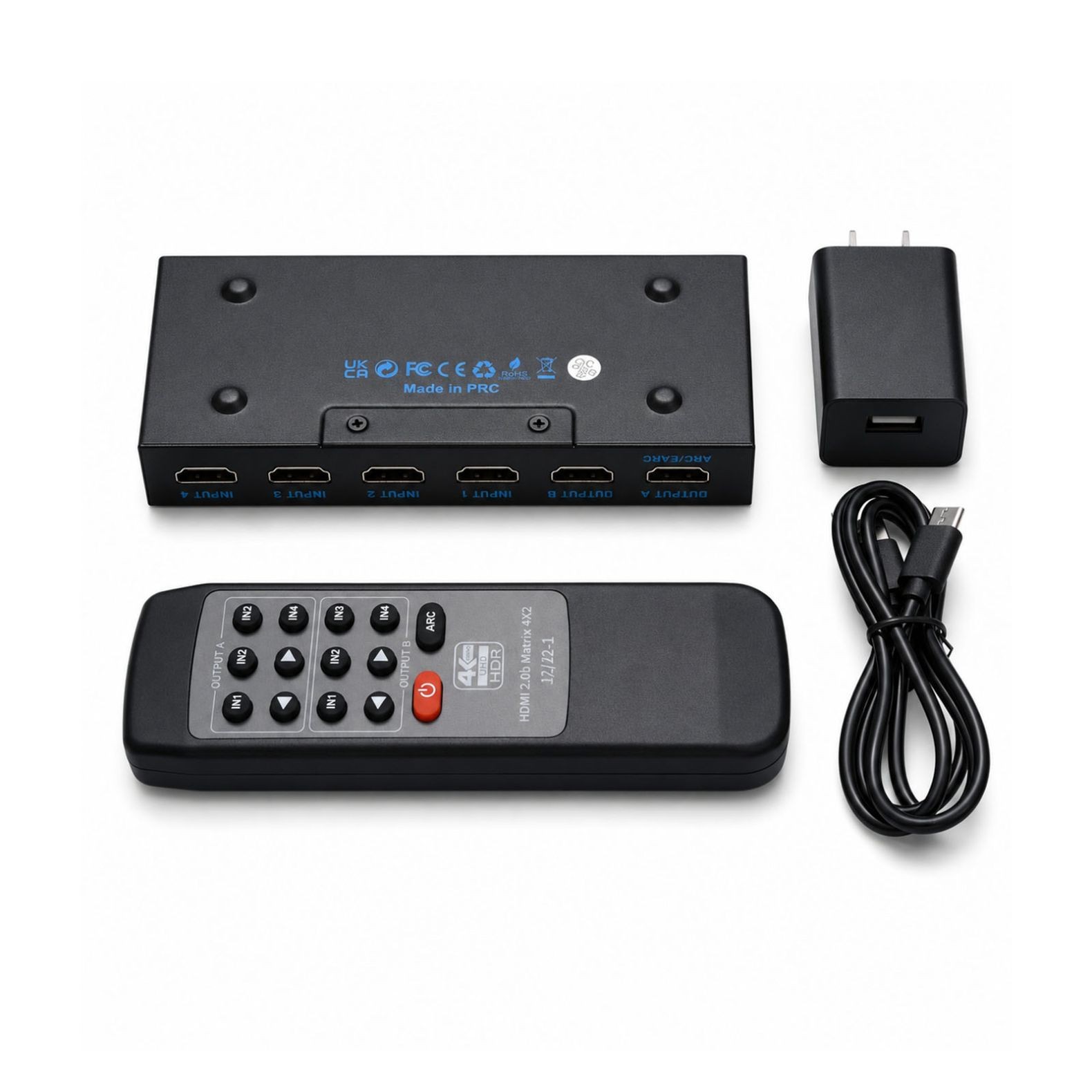 4K 60Hz HDMI Matrix Switcher Splitter 4x2 4 In 2 Out For PS4 For PS5 For X box