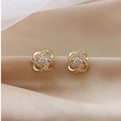 2Ct Round Cut Lab Created Diamond Women's Stud Earrings 14k Yellow Gold Plated