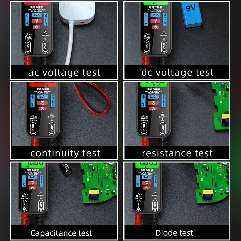 Digital Multimeter Tester Smart Rechargeable Voltmeter AC/DC Voltage Measurement