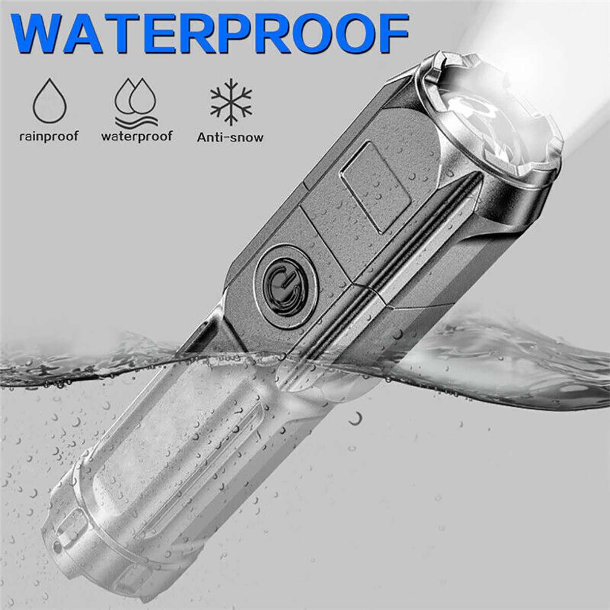 2 Pack Super-Bright 990000LM LED Tactical Flashlight Zoom Torch