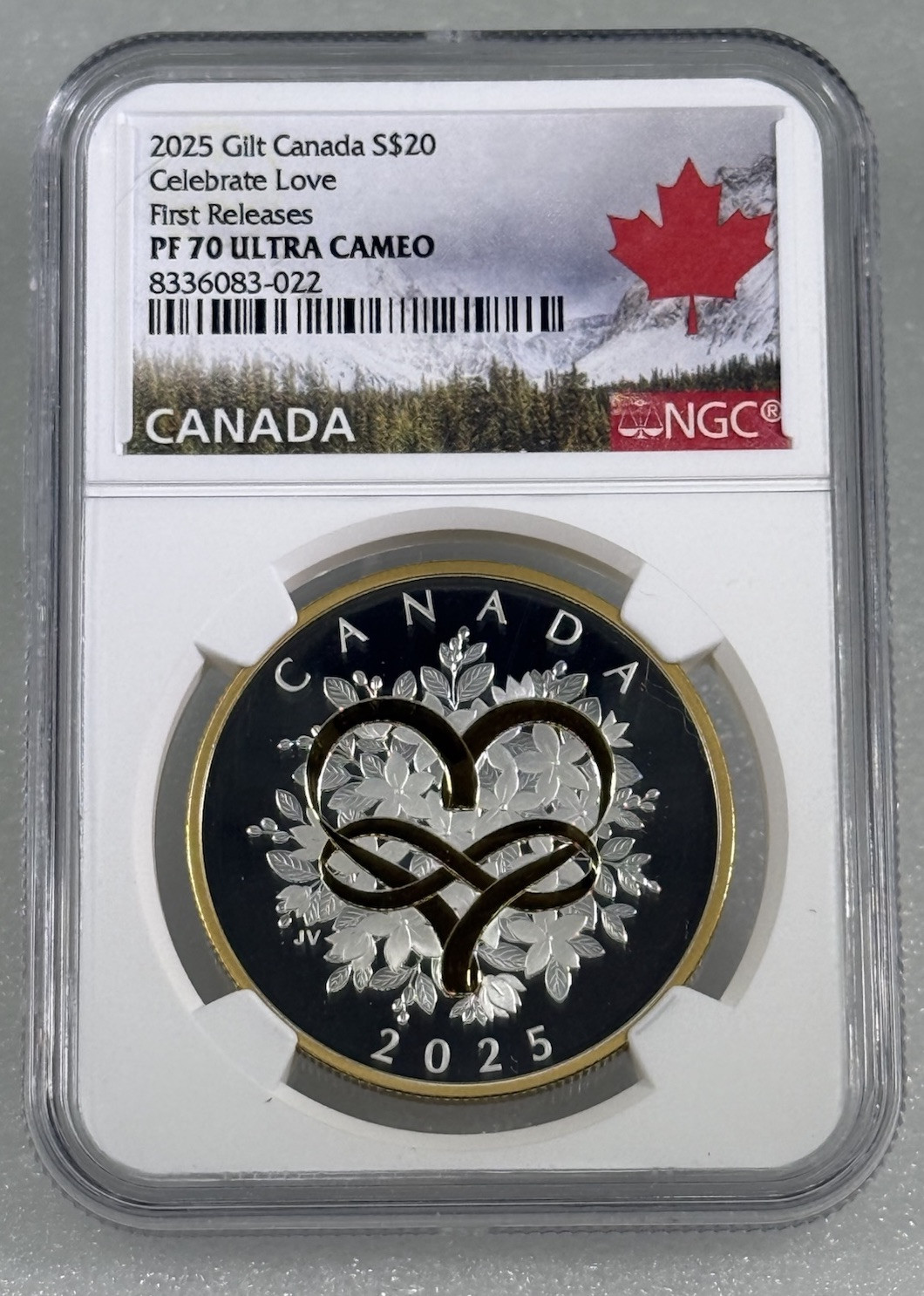 2025 $20 CANADA 1 OZ SILVER GILT NGC PF70 CELEBRATE LOVE PROOF FIRST RELEASES