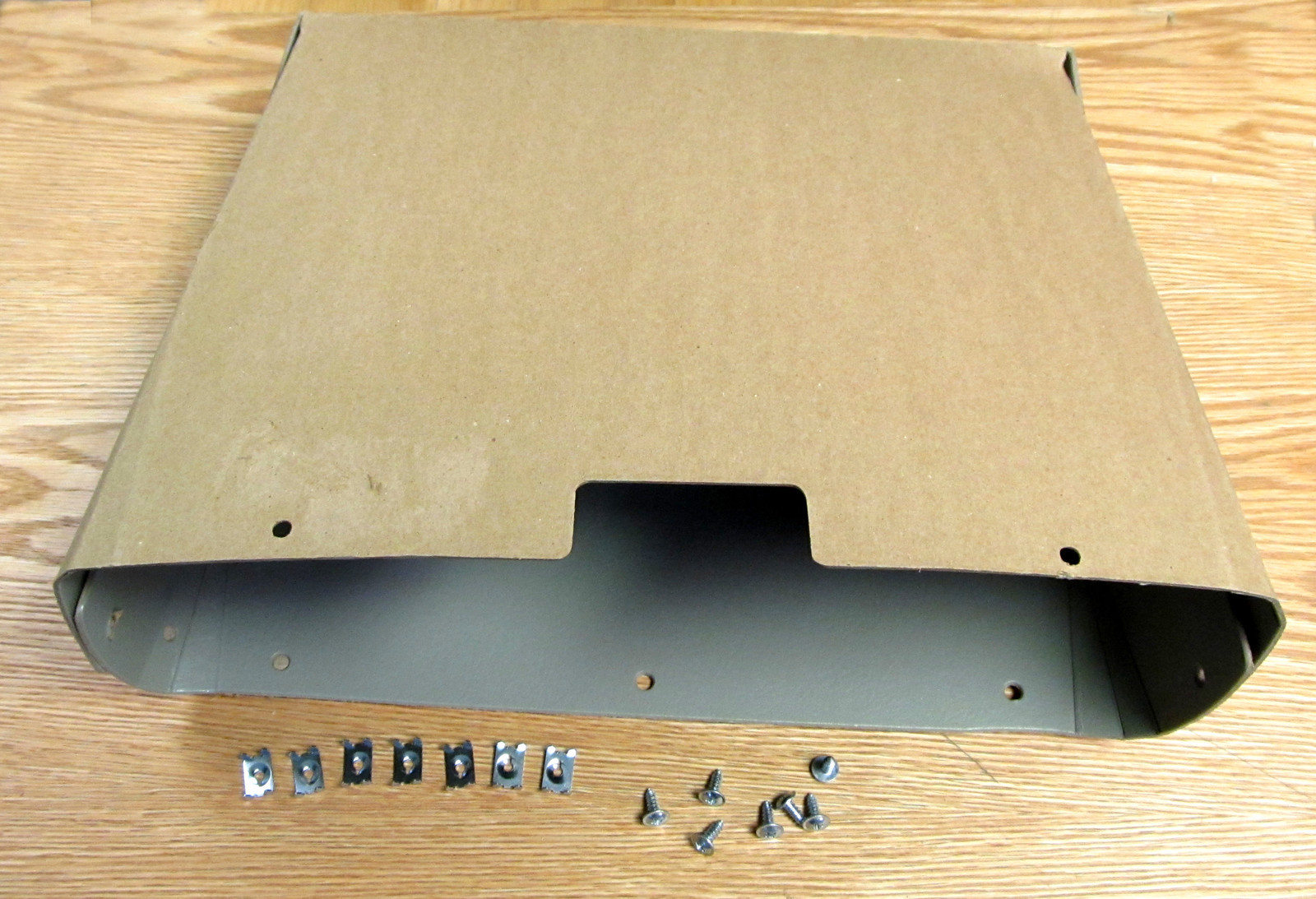 1955 56 57 58 59 CHEVY TRUCK CARDBOARD GLOVE BOX LINER with HARDWARE ** USA MADE