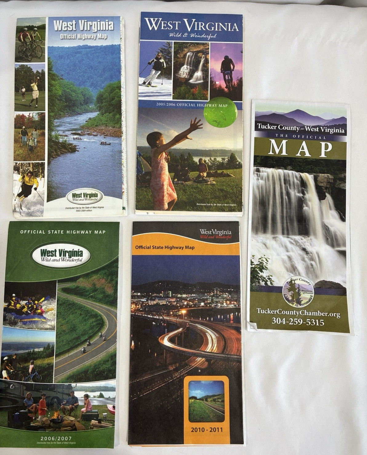 West Virginia 2003-2010 Official State Highway Map Lot of 4 Plus Tucker County