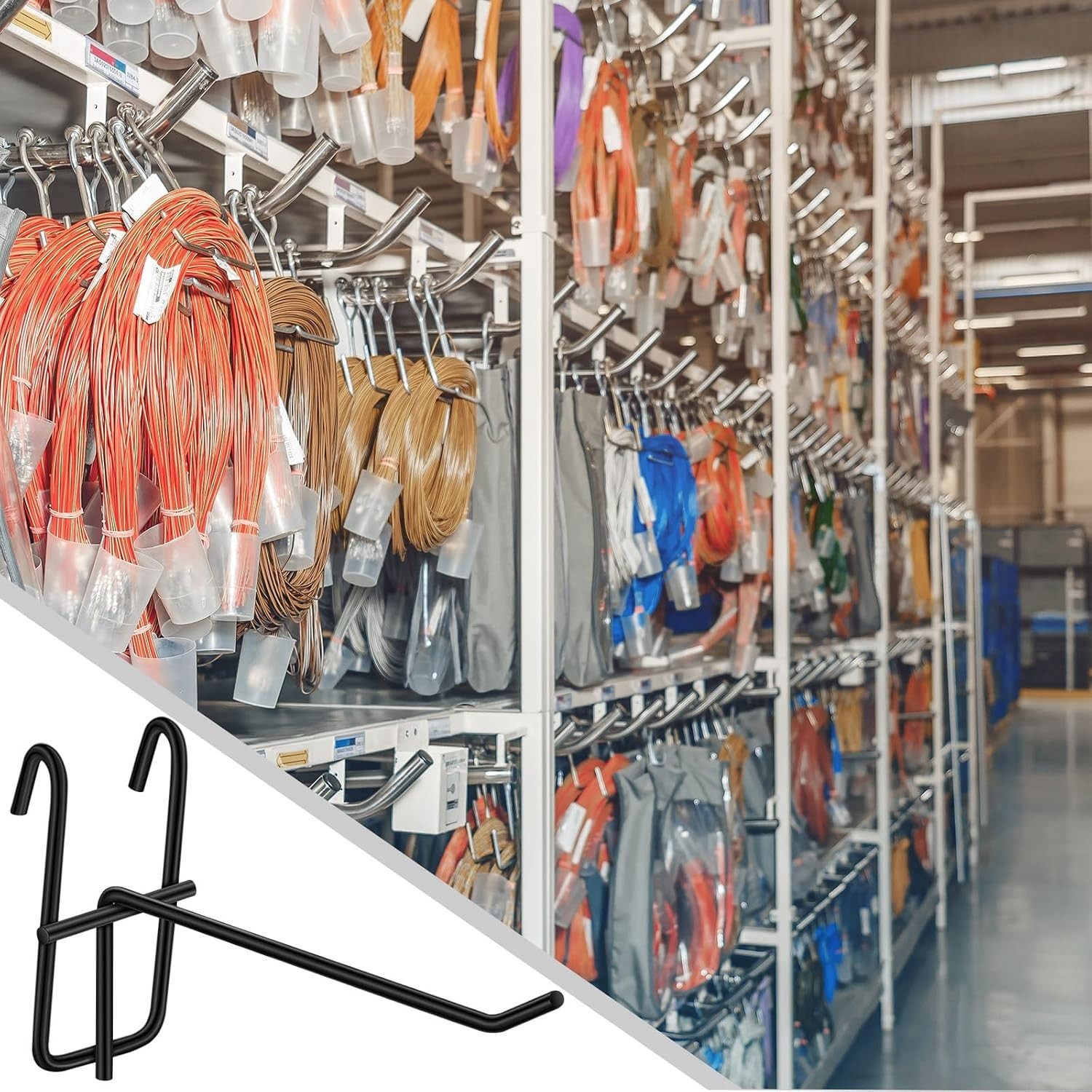 6 Inch Grid Wall Hooks 25 Pcs Gridwall Panel Hooks Store Garage Wall Mount Or...