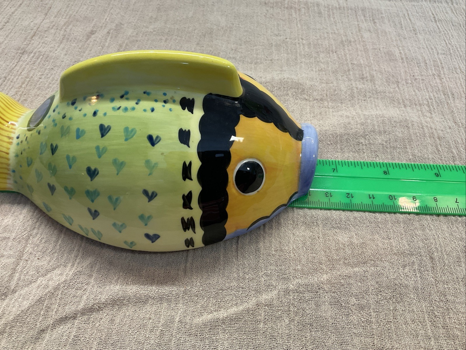 Fish Shaped Studio Nova Trinket Box. Bright & Colorful. Ceramic. Bathroom.
