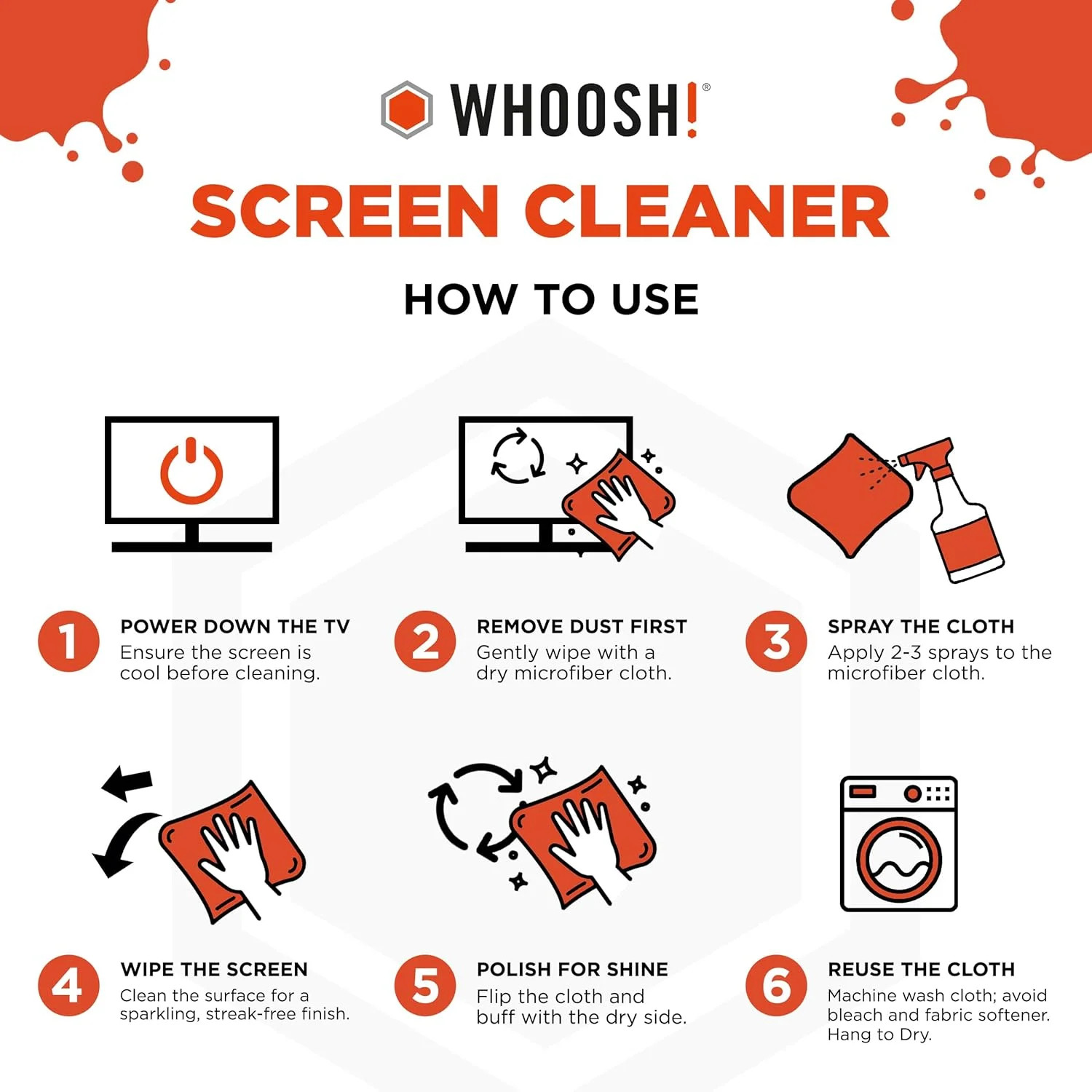 Pro 16.9 fl oz Refillable TV Screen Cleaner & Microfiber Cloth - Streak