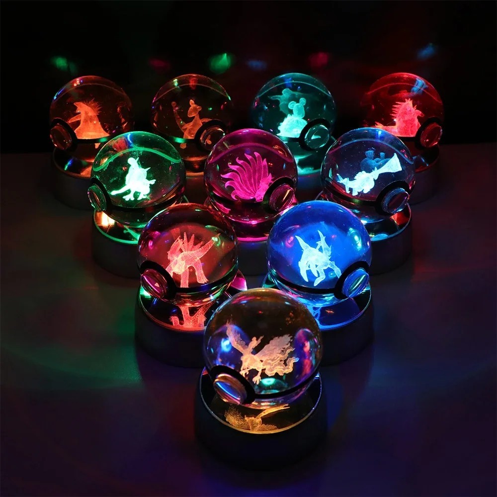 3D Anime Crystal Ball LED Night Light Lamp | Desk Decor Gift for Fans & Game