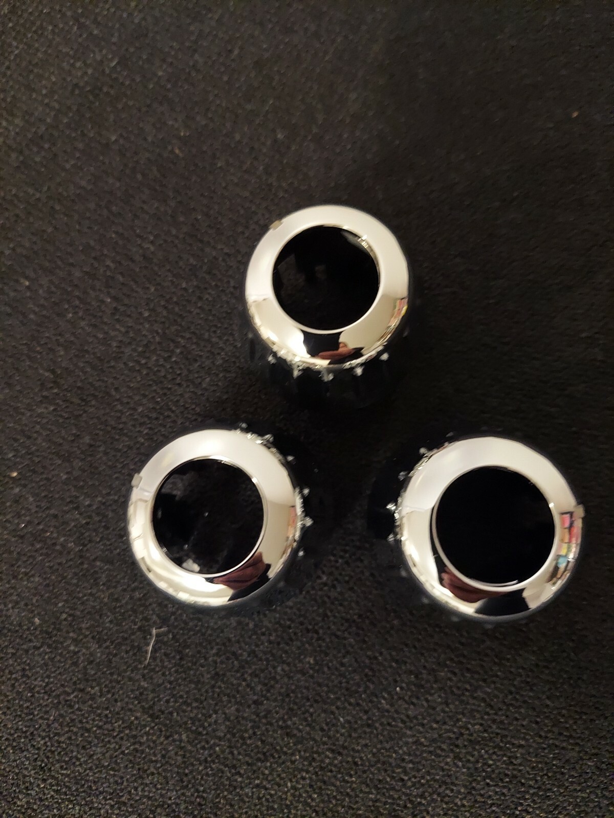 Kenworth W900, T800, T660 Set/3 Chrome AC Heater Control Outer Knobs for 2006+