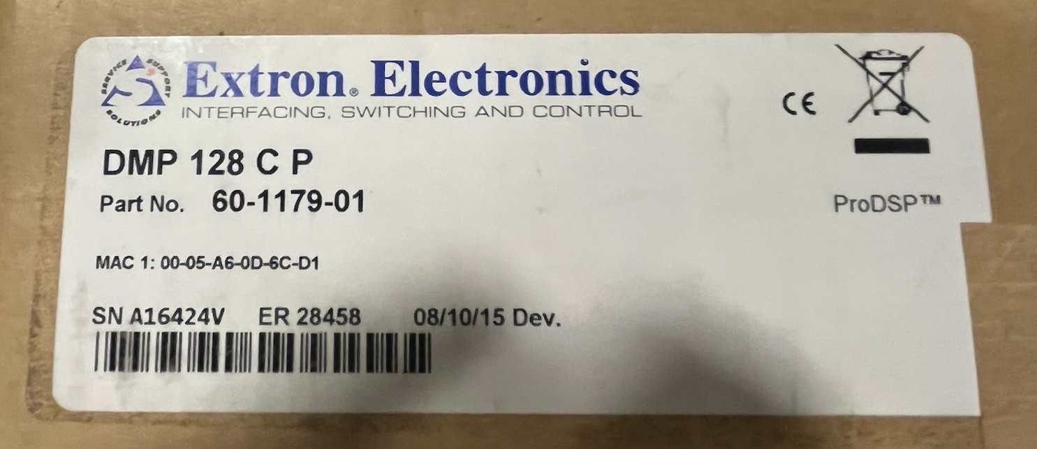 Extron DMP 128 C P ProDSP Digital Matrix Processor with AEC and POTS 60-1179-01