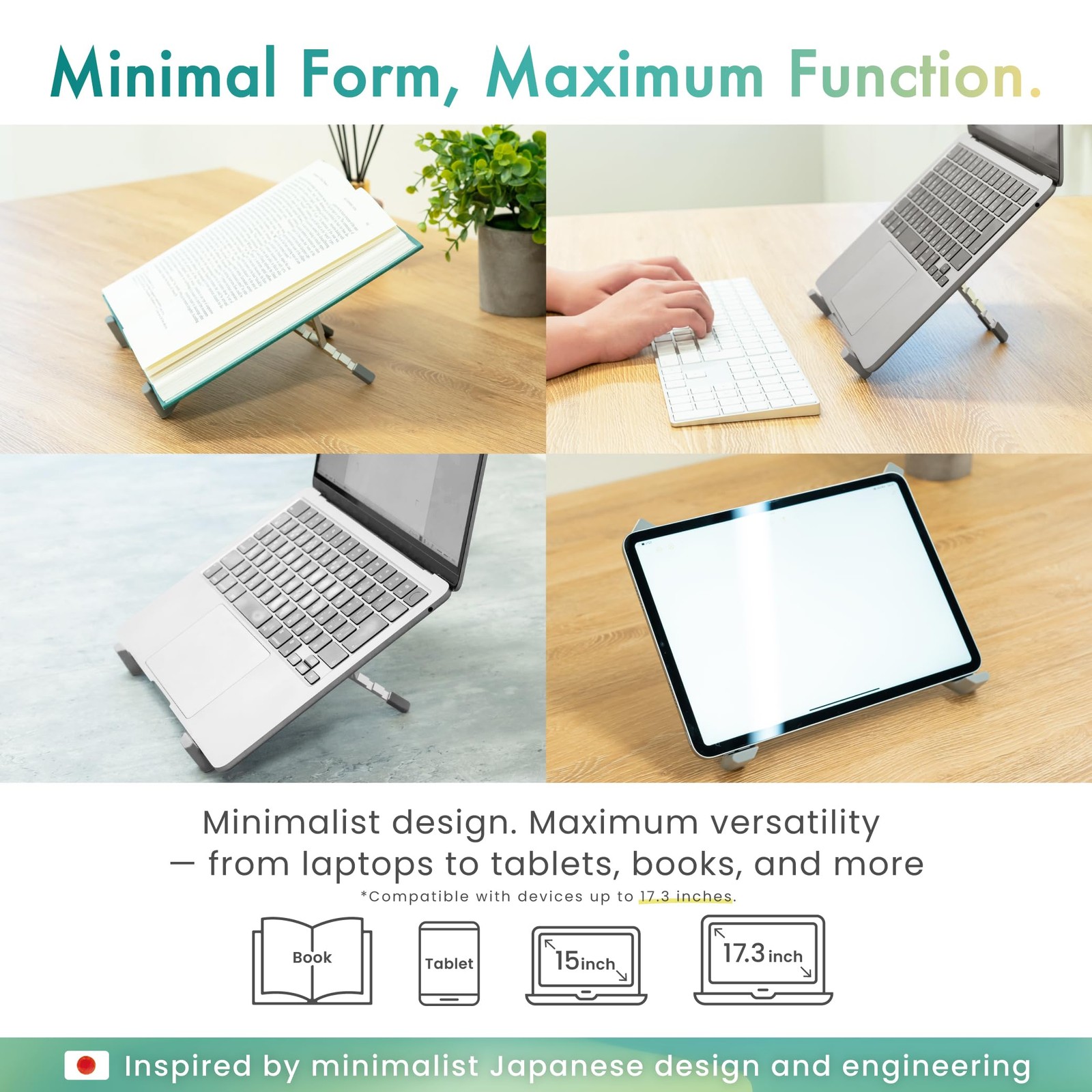 Adjustable Laptop Stand | Foldable Aluminum Riser | X-Frame Ergonomic Japanes...