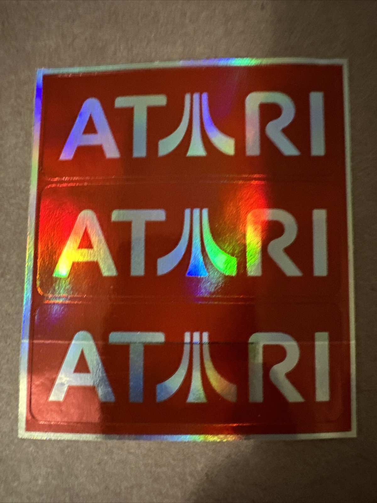 Red Holographic Atari Stickers