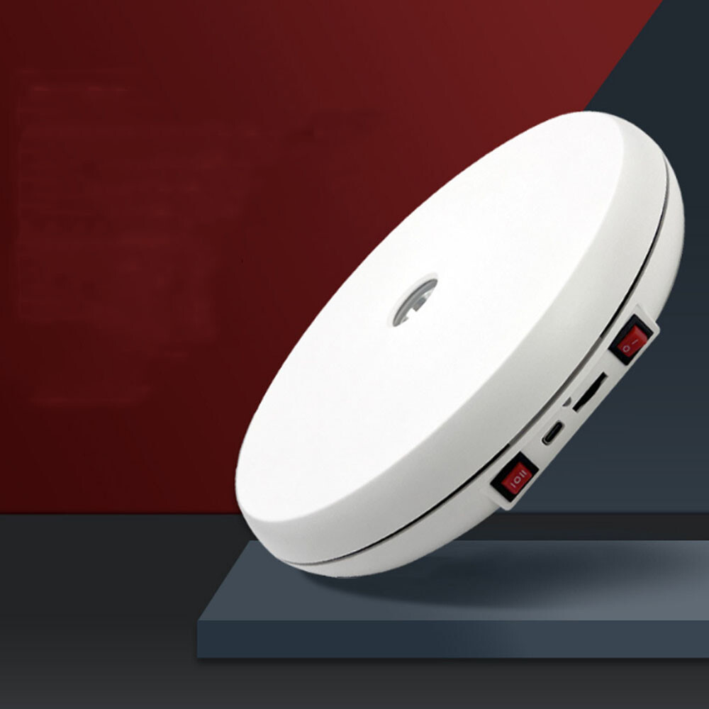 Motorized Turntable LED Rotating Display Stand Product Shooting Model Tool 25cm