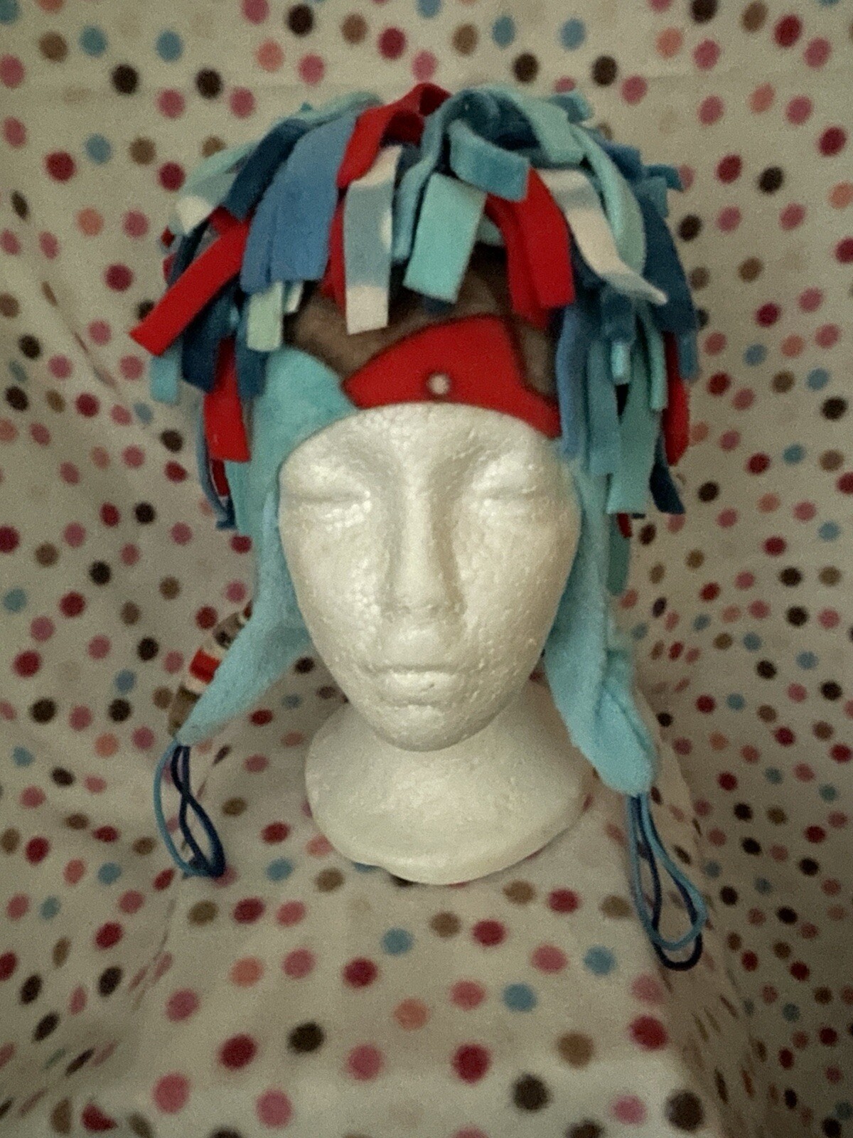 Wild N Crazy SOCK MONKEY Printed “hair” Hat. Handmade. Unique 1 Of A Kind, COOL