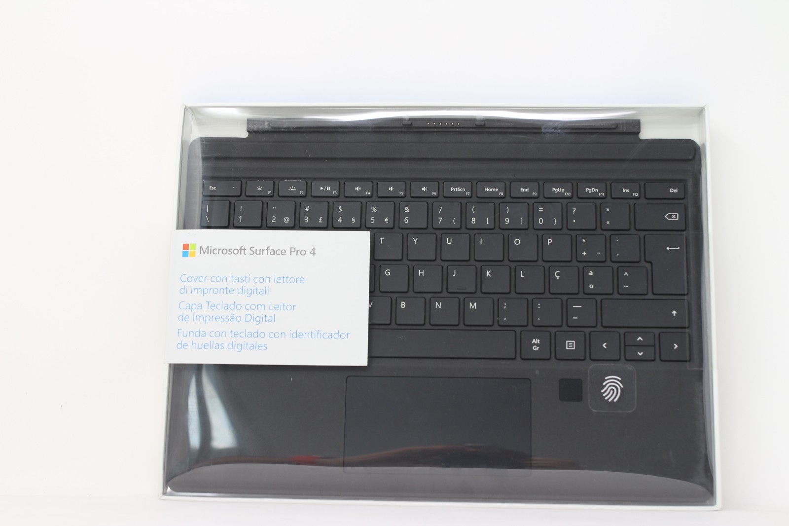 Microsoft Surface Pro 4 Type Cover With Fingerprint Black Portuguese Version